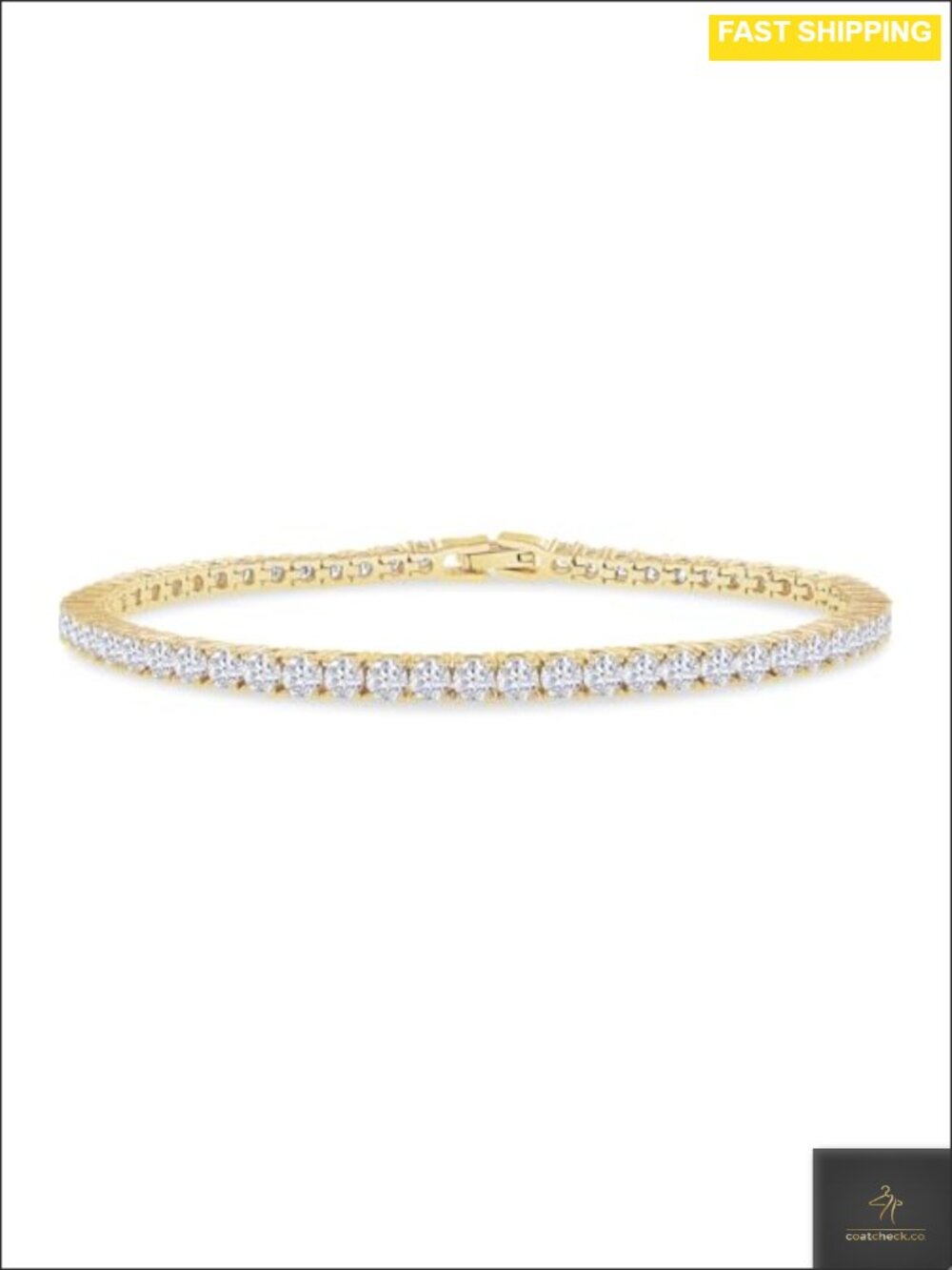 18K Gold Plated Moissanite Tennis Bracelet Stackable Women